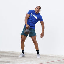 Load image into Gallery viewer, The WOD Life - Men's Classics Flux T-Shirt - Surf Blue/White