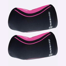 Load image into Gallery viewer, Rehband RX Elbow Sleeve - 5mm - Black/Pink - PAIR