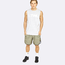 Load image into Gallery viewer, The WOD Life - Men's Classics Gunship Muscle Tank - Light Grey/White
