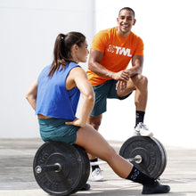 Load image into Gallery viewer, The WOD Life - Men's Classics Flux T-Shirt -  Golden Poppy/White
